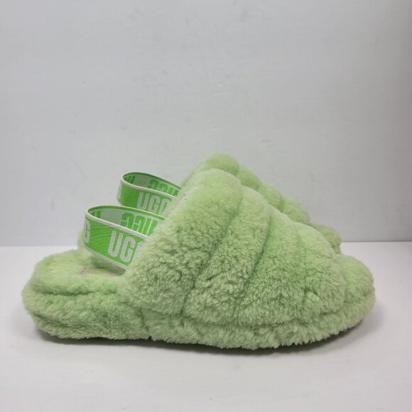 UGG Women's Green Fluff Yeah Slide Slippers S/N 1096119 US Size 8 - Picture 1 of 8